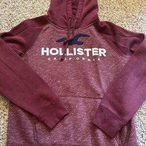 Hollister Burgundy Pullover Hoodie Sweatshirt